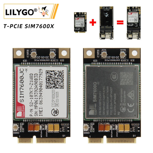LILYGO® T-PCIE SIM7600 LTE 4G Development Board IOT Module With GNSS SIM7600G SIM7600E SIM7600A SIM7600NA SIM7600SA SIM7600JC
