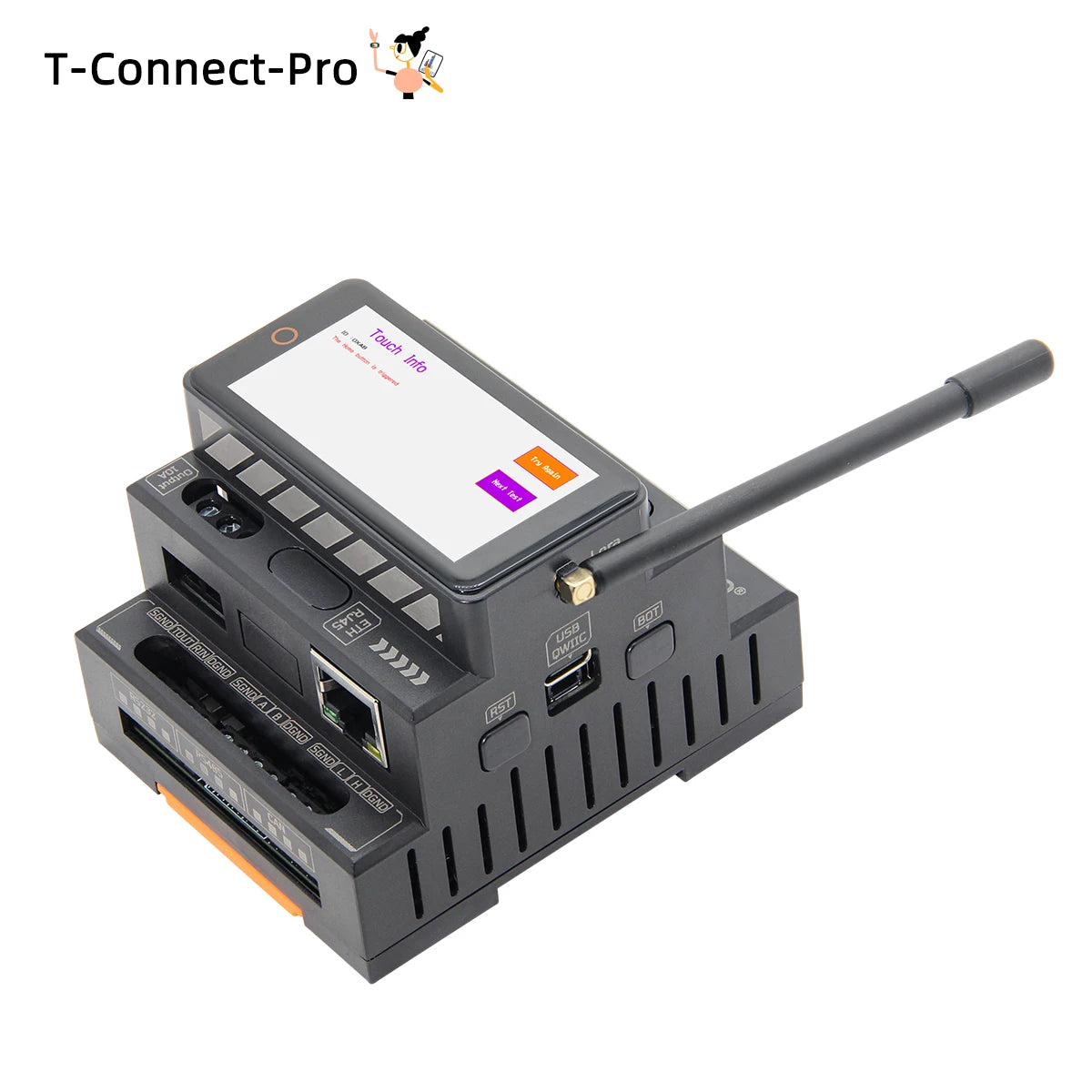 LILYGO® T-Connect-Pro ESP32-S3 Integrated Circuit RS232 RS485 CAN Ethernet LoRa Touch LCD Industrial IoT Communication Controlle